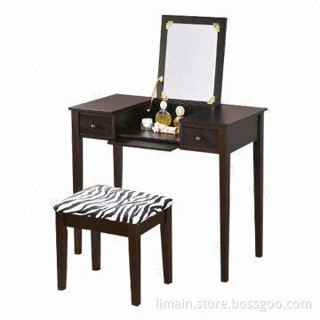 Bedroom Dresser with Flip Mirror and 2 Drawers